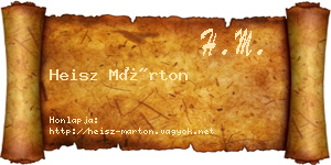 Heisz Márton névjegykártya